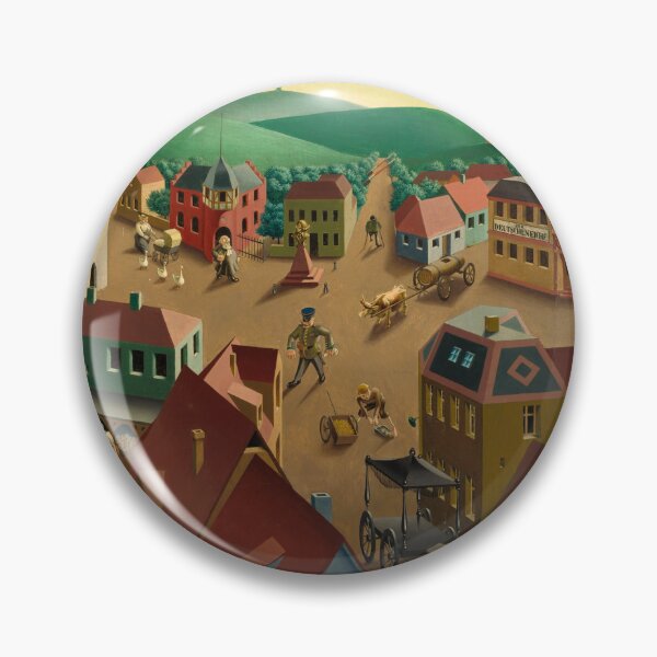 Item preview, Georg Scholz - Small Town by Day (1922) landscape village painting designed and sold by Jéanpaul  Ferro.