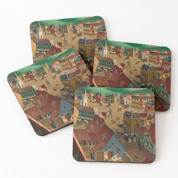 Item preview, Georg Scholz - Small Town by Day (1922) landscape village painting designed and sold by Jéanpaul  Ferro.