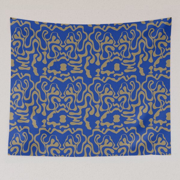 Item preview, True Blue and Gold Squiggle  designed and sold by GreyMoonForest.