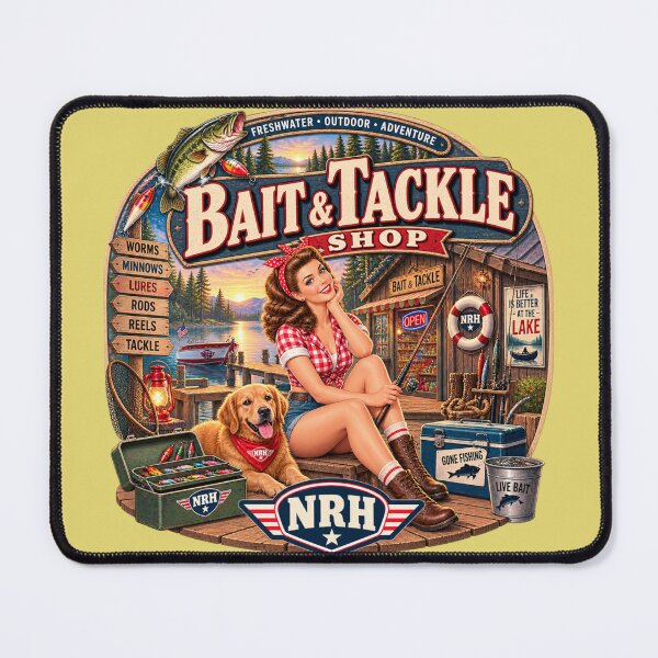 Item preview, Retro Vintage Fishing Bait and Tackle Shop designed and sold by Normandy Road Heritage.