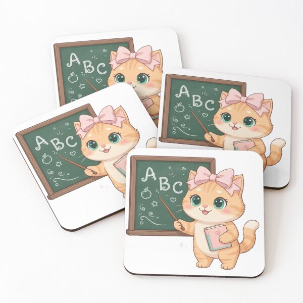 Item preview, Cute Teacher Cat ABC Chalkboard Back To School Book designed and sold by Luna's World - Moody Vibes Studio.