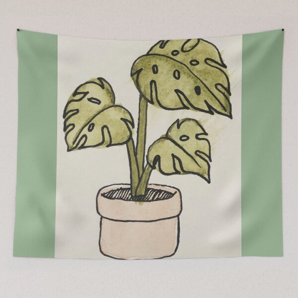 Item preview, Watercolour monstera designed and sold by Phoebew03.