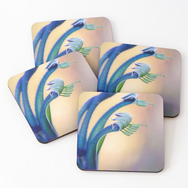 Item preview, Blue Masquerade Kangaroo Paw Macro – Fine Art Canvas Print designed and sold by MinzMarchStudio.
