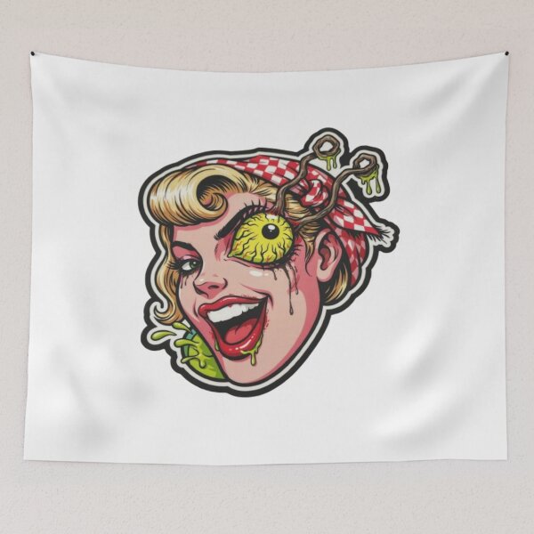 Item preview, Vintage Pinup Eyeball Horror Monster Girl designed and sold by smartlogo_factory.