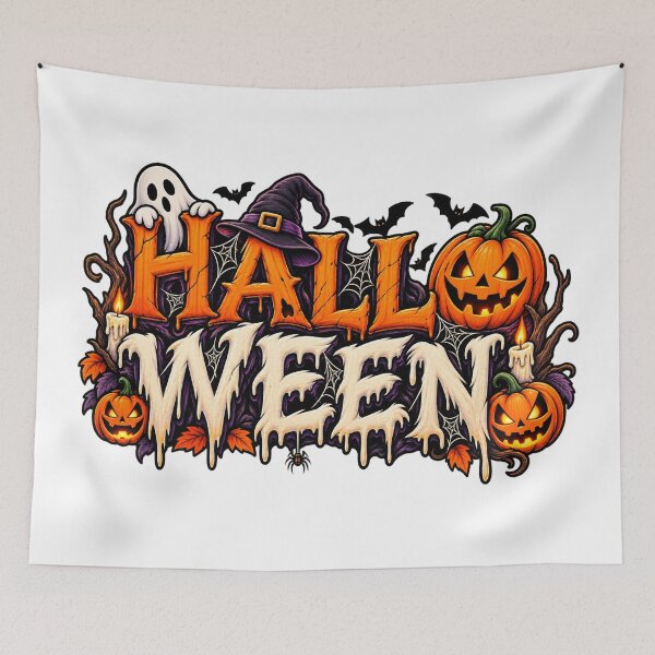 Item preview, HALLO WEEN Halloween Typography Pumpkin Ghost Witch Spooky designed and sold by afr-saad.
