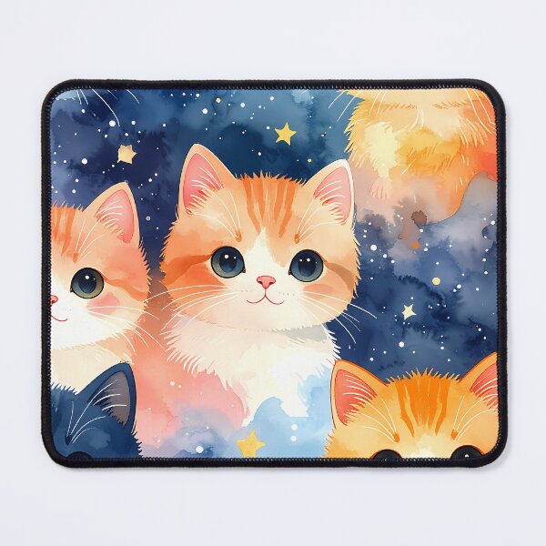 Item preview, Cute Watercolor Cats in Galaxy Clouds designed and sold by BetweenForms.