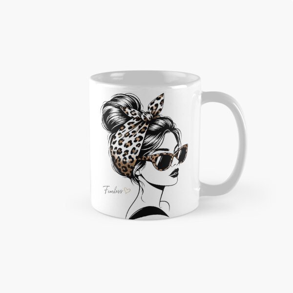 Item preview, Fearless Leopard Fashion Girl – Chic Woman with Leopard Bow & Sunglasses designed and sold by  Mirai_Art  ⭐⭐⭐⭐.
