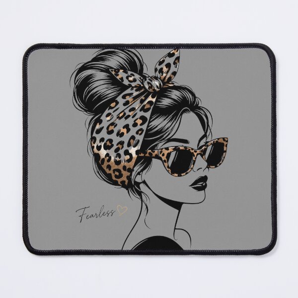 Item preview, Fearless Leopard Fashion Girl – Chic Woman with Leopard Bow & Sunglasses designed and sold by Mirai_Art ⭐⭐⭐⭐.