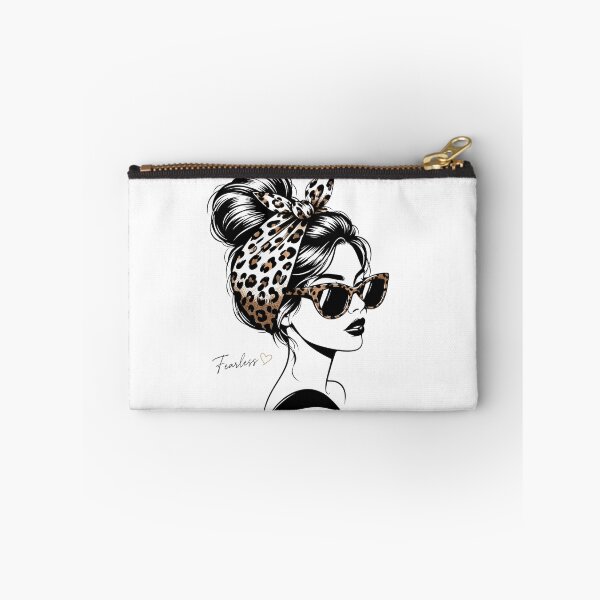 Item preview, Fearless Leopard Fashion Girl – Chic Woman with Leopard Bow & Sunglasses designed and sold by  Mirai_Art  ⭐⭐⭐⭐.
