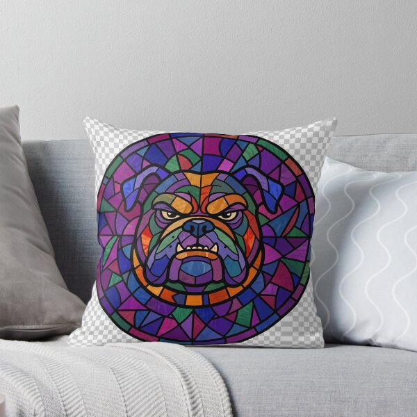 Item preview, Grumpy Bulldog Stained Glass Mosaic designed and sold by Pawfect Prints.