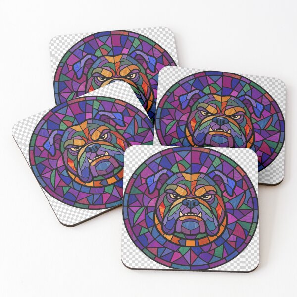 Item preview, Grumpy Bulldog Stained Glass Mosaic designed and sold by Pawfect Prints.