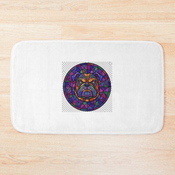 Item preview, Grumpy Bulldog Stained Glass Mosaic designed and sold by Pawfect Prints.