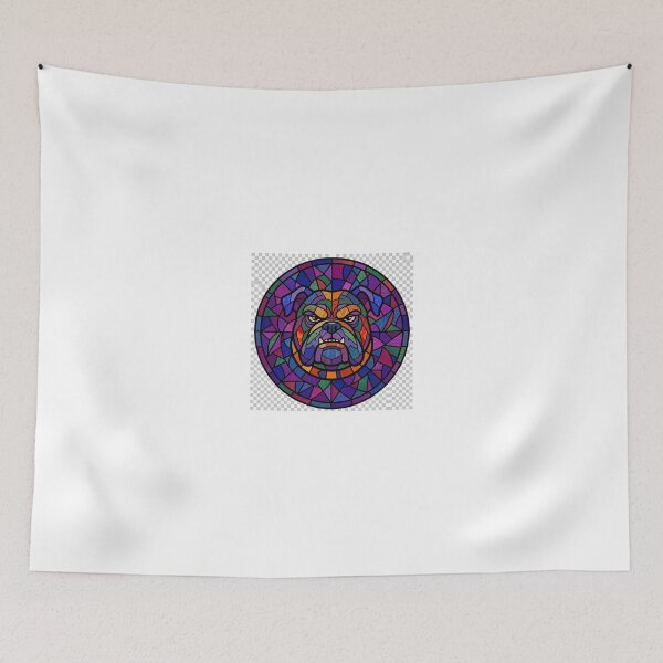 Item preview, Grumpy Bulldog Stained Glass Mosaic designed and sold by Pawfect Prints.