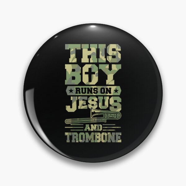 Item preview, This Boy Runs On Jesus And Trombone designed and sold by Rock Paper T-Shirts.