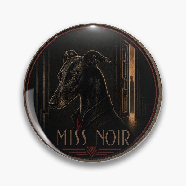 Item preview, Miss Noir | Vintage Noir Greyhound Art Deco Dog designed and sold by FireWildChild.