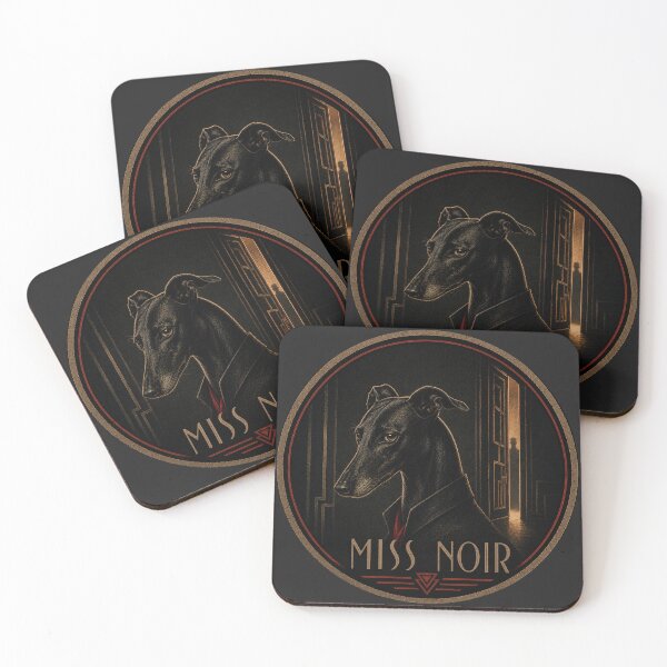 Item preview, Miss Noir | Vintage Noir Greyhound Art Deco Dog designed and sold by FireWildChild.