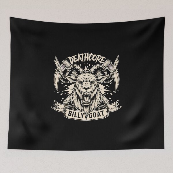 Item preview, Deathcore Billy Goat Horned Satanic Metal Mascot designed and sold by Enea Kelo.