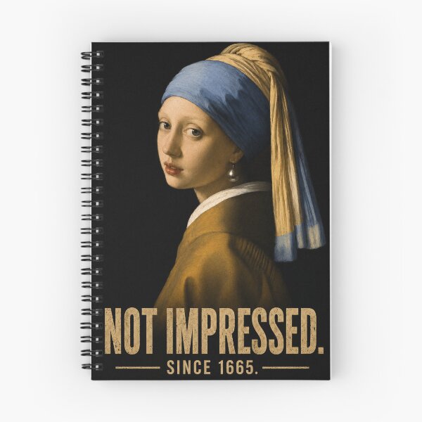 Item preview, Not Impressed Since 1665 – Funny Girl with a Pearl Earring Vintage Museum Art T-Shirt designed and sold by SaraSumi.