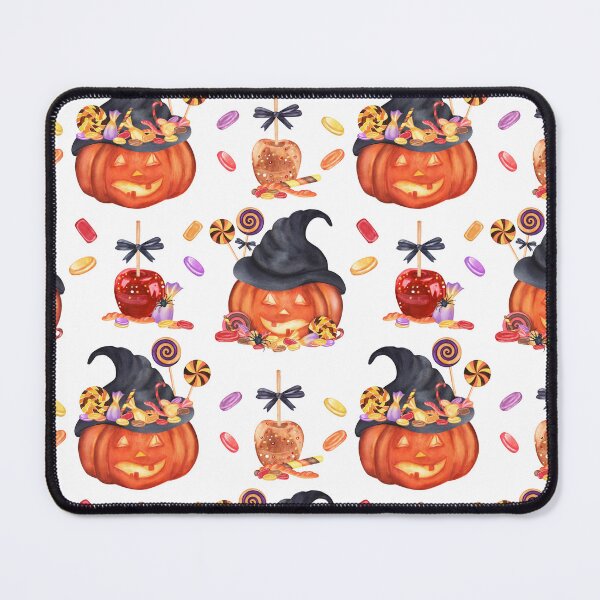 Item preview, Halloween Pumpkin and Candy Apple Seamless Pattern Watercolor Art designed and sold by ElenaValeto.