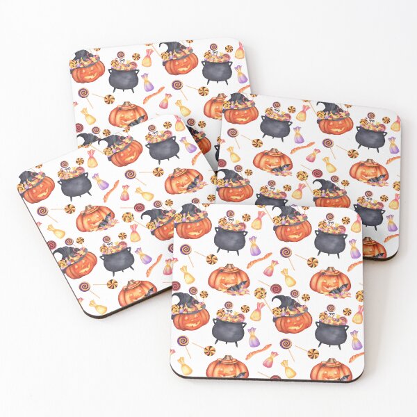 Item preview, Cozy Watercolor Halloween Seamless Pattern with Pumpkins and Candies designed and sold by ElenaValeto.