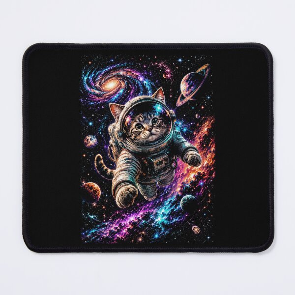 Item preview, Cosmic Cat Astronaut Galaxy Adventure | Colorful Space Fantasy Art designed and sold by SOUFIANE1991.