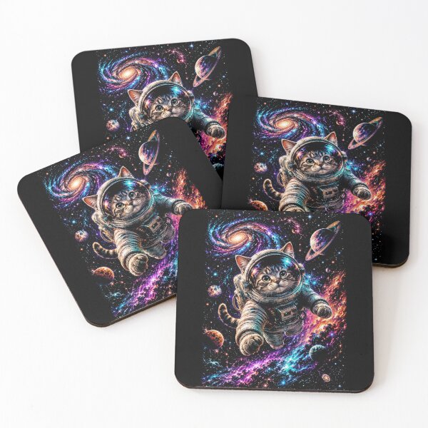 Item preview, Cosmic Cat Astronaut Galaxy Adventure | Colorful Space Fantasy Art designed and sold by SOUFIANE1991.