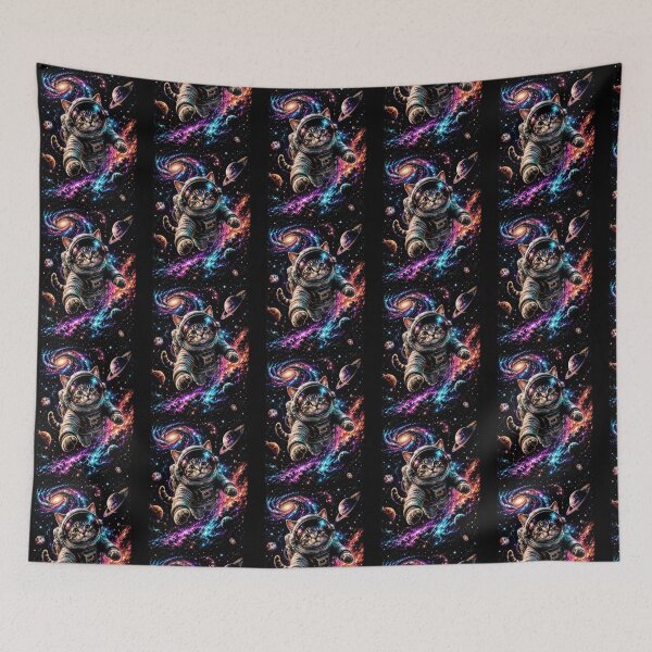 Item preview, Cosmic Cat Astronaut Galaxy Adventure | Colorful Space Fantasy Art designed and sold by SOUFIANE1991.