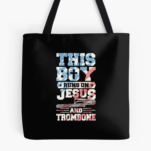 Item preview, This Boy Runs On Jesus And Trombone designed and sold by Rock Paper T-Shirts.
