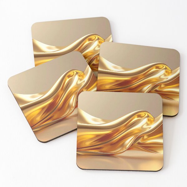 Item preview, Abstract Flowing Liquid Gold Wave Artwork designed and sold by BetweenForms.