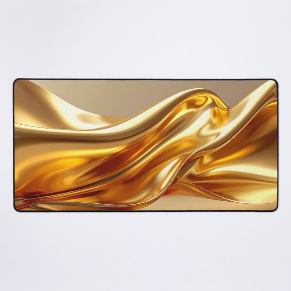 Item preview, Abstract Flowing Liquid Gold Wave Artwork designed and sold by BetweenForms.