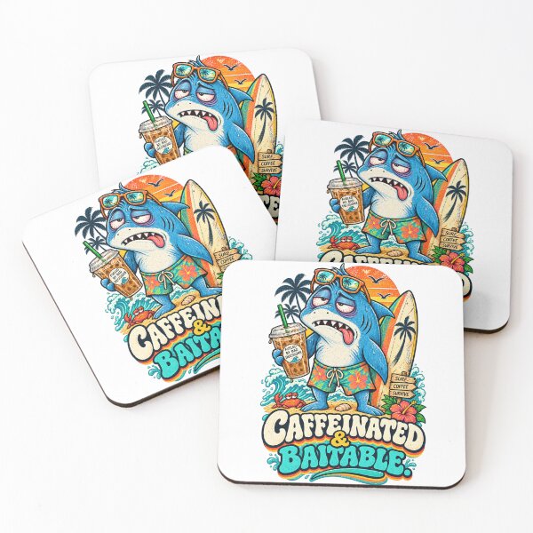Item preview, Shark Coffee Caffeinated and Baitable. designed and sold by Mick G Designs.