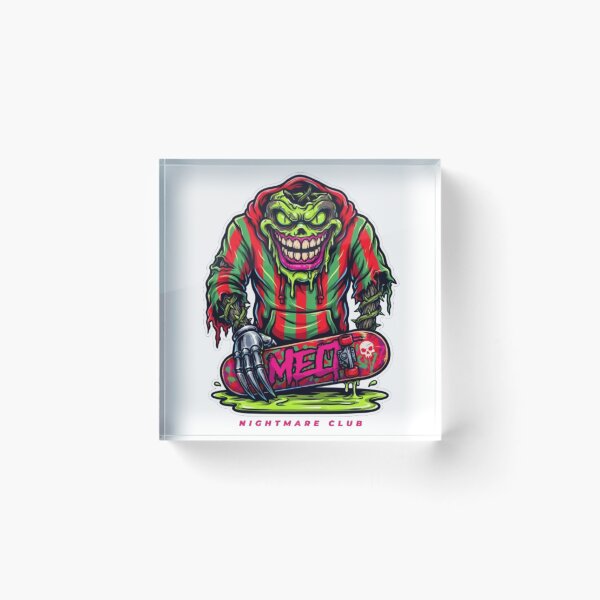 Item preview, Nightmare Club Melt Skateboard Monster Character designed and sold by smartlogo_factory.