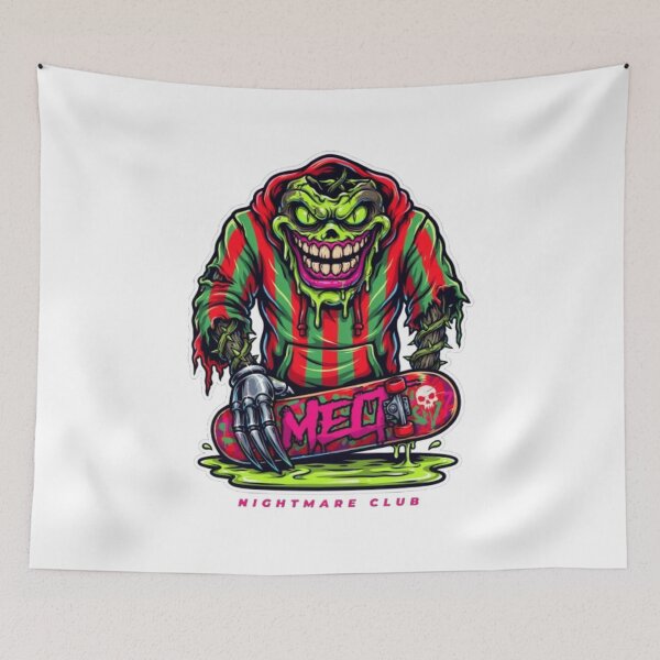 Item preview, Nightmare Club Melt Skateboard Monster Character designed and sold by smartlogo_factory.
