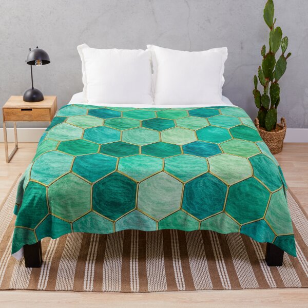 Item preview, Emerald Shades & Hues – Hand Painted Scale Pattern designed and sold by annenambiro.