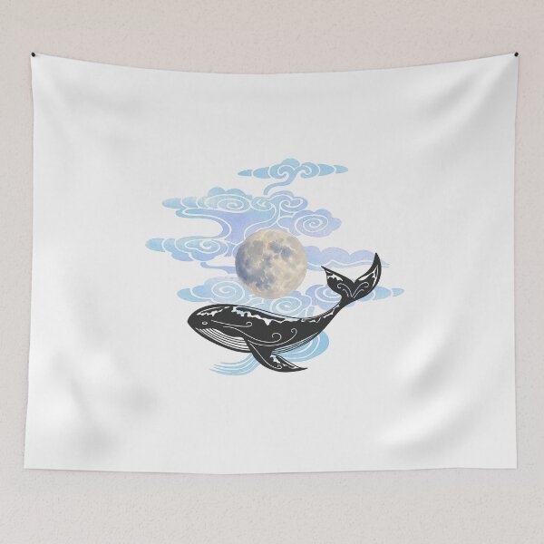 Item preview, Whale swimming beneath the moon designed and sold by BloomWears.