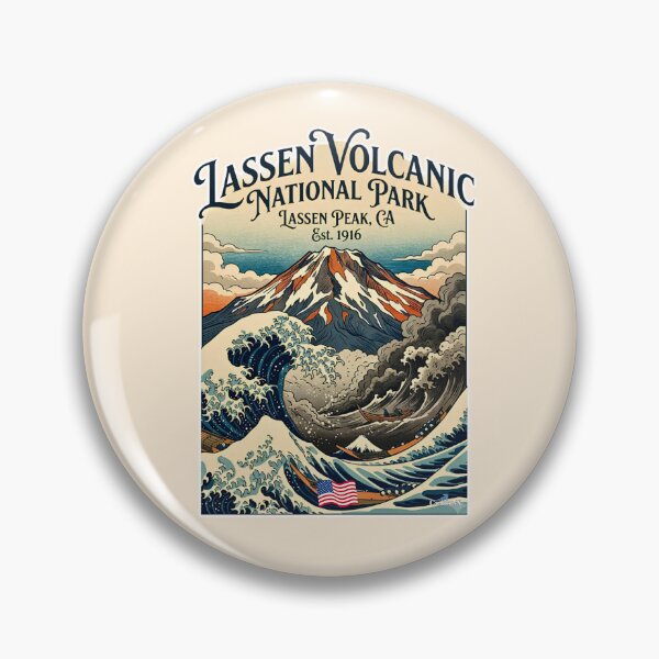 Item preview, Lassen Peak Great Wave Ukiyo-e Sticker designed and sold by EvergreenPark - Tee Studio.