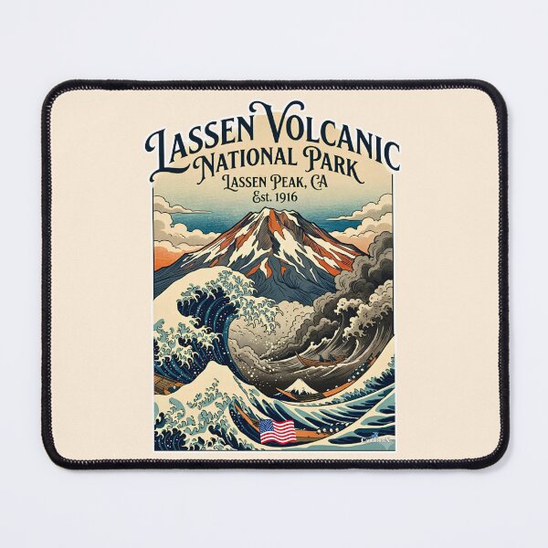 Item preview, Lassen Peak Great Wave Ukiyo-e Sticker designed and sold by EvergreenPark - Tee Studio.