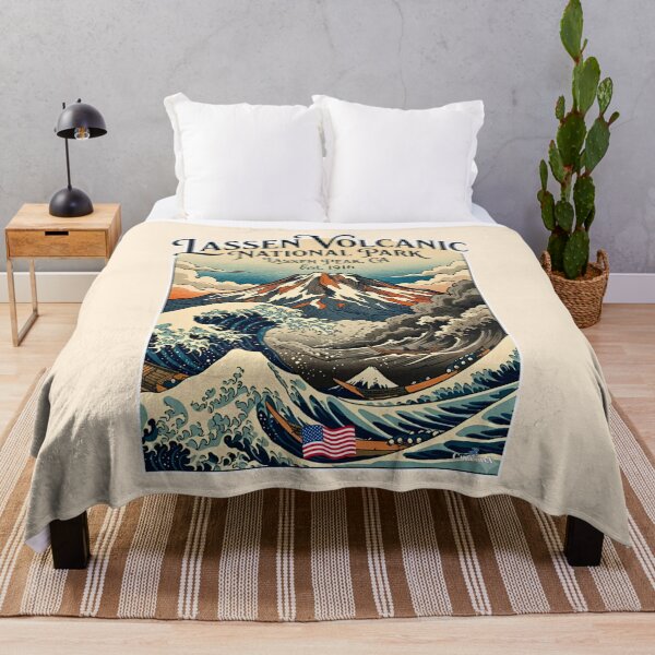 Item preview, Lassen Peak Great Wave Ukiyo-e Sticker designed and sold by EvergreenPark - Tee Studio.