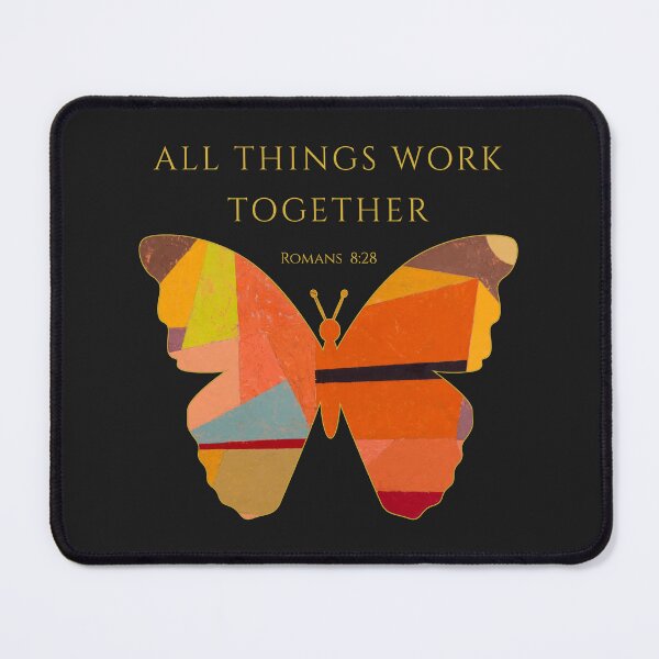 Item preview, ALL THINGS WORK TOGETHER | Romans 8:28 | Christian Butterfly designed and sold by KittenAndCo.