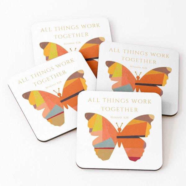 Item preview, ALL THINGS WORK TOGETHER | Romans 8:28 | Christian Butterfly designed and sold by KittenAndCo.