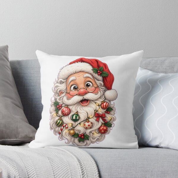 Item preview, Funny Santa with Christmas Baubles Beard | Festive Christmas Illustration designed and sold by MotylekAnia.