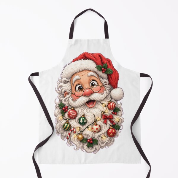 Item preview, Funny Santa with Christmas Baubles Beard | Festive Christmas Illustration designed and sold by MotylekAnia.
