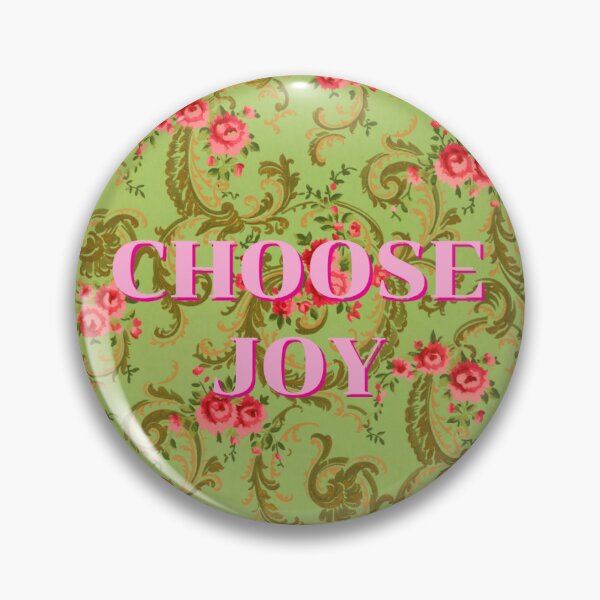 Item preview, Choose Joy vintage floral style, pink and green designed and sold by By The Moon.