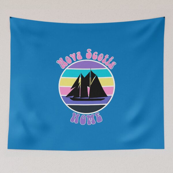 Item preview, 80s Nova Scotia Retro Circle with Bluenose Schooner designed and sold by Kevin Cameron.