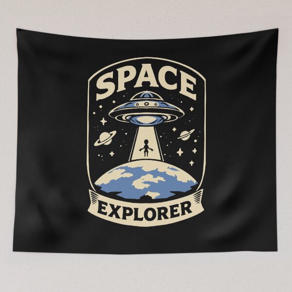 Item preview, Space Explorer UFO Vintage Retro T-Shirt Design designed and sold by phsycartwork.