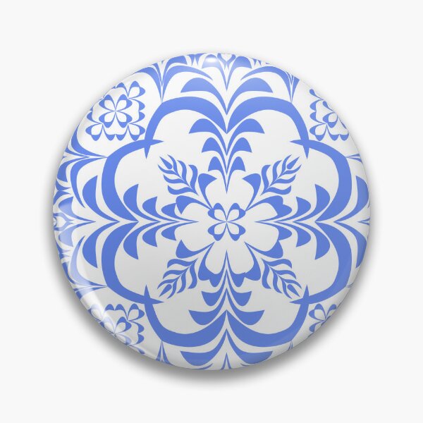 Item preview, Royal Blue Snowflake Mandala Vector Pattern with Floral Motifs designed and sold by Ei-Ei.