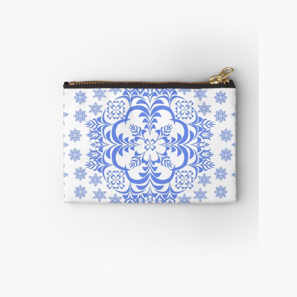 Item preview, Royal Blue Snowflake Mandala Vector Pattern with Floral Motifs designed and sold by Ei-Ei.
