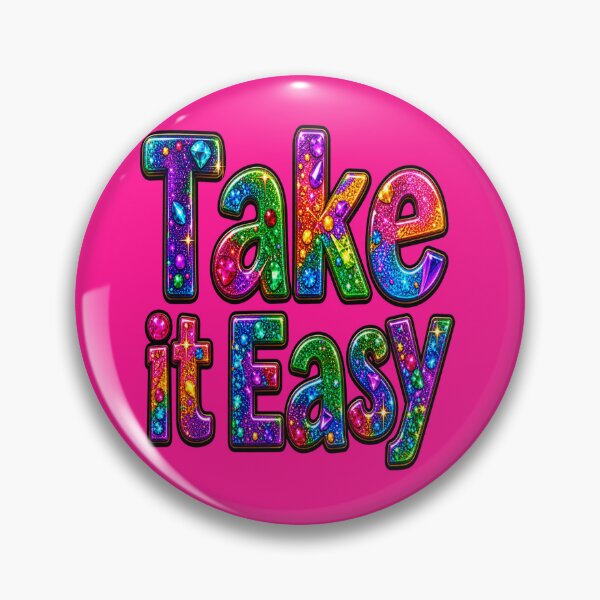 Item preview, Take It Easy Rainbow Glitter Positive Vibes Typography designed and sold by Hari Arts.