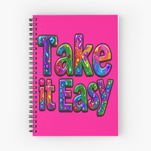 Item preview, Take It Easy Rainbow Glitter Positive Vibes Typography designed and sold by Hari Arts.