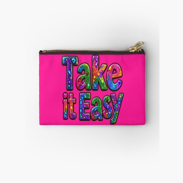 Item preview, Take It Easy Rainbow Glitter Positive Vibes Typography designed and sold by Hari Arts.